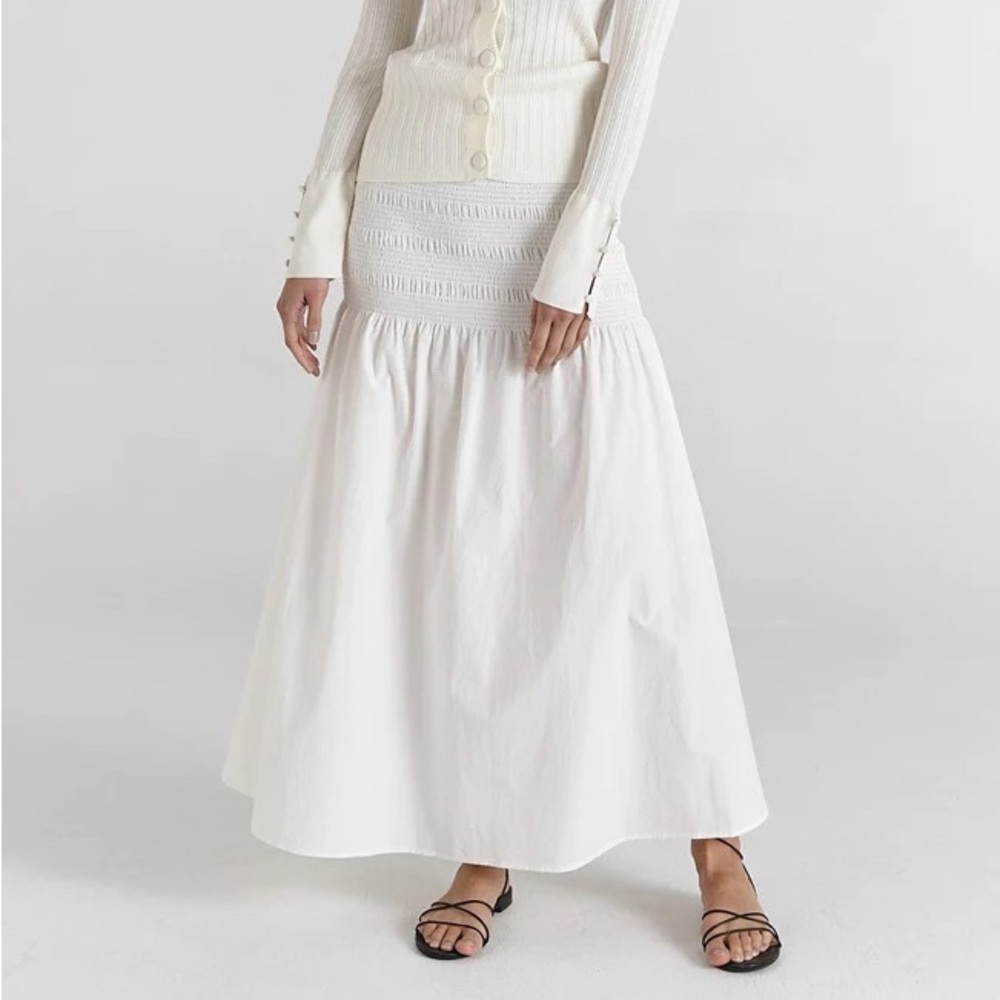 White smocked skirt